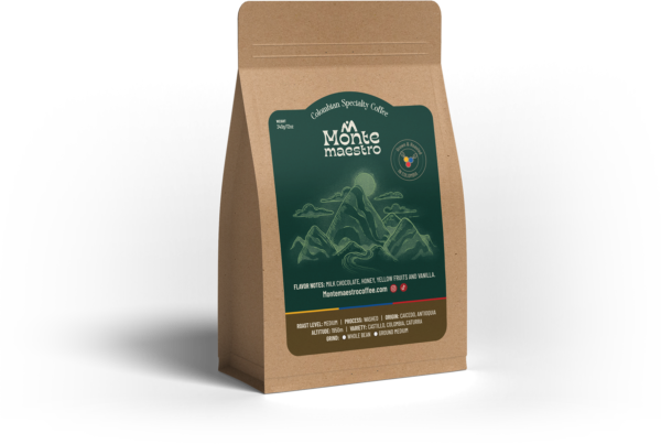 Brown Craft Bag of Coffee by Monte Maestro